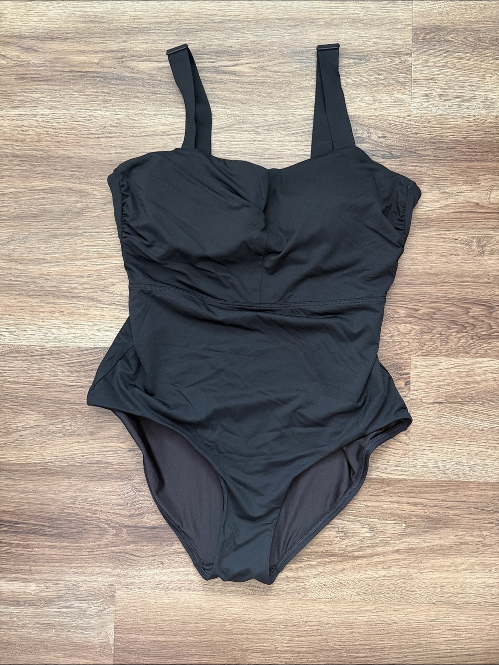 Athleta Black One-Piece Swim Top-adjustable straps